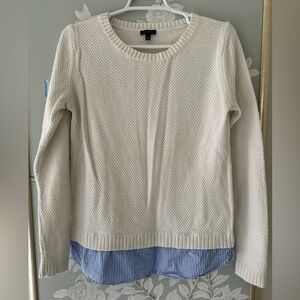 Talbots Knit Sweater with Faux Layered Shirt